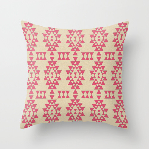 Coral Geo Throw Pillow by Sandra Arduini