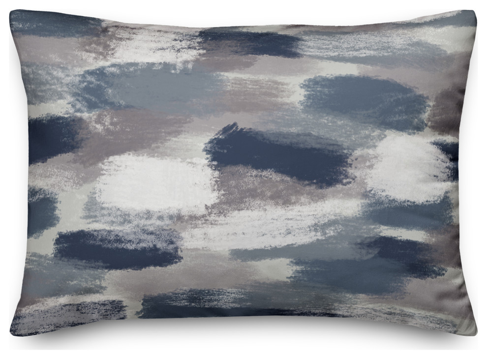 Blue Brushstroke Pattern 14x20 Indoor/Outdoor Pillow