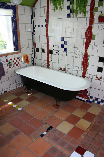 Tiled Bathroom eclectic-bathroom Eclectic Bath Auckland Eclectic Bath Auckland Tiled Bathroom eclectic-bathroom