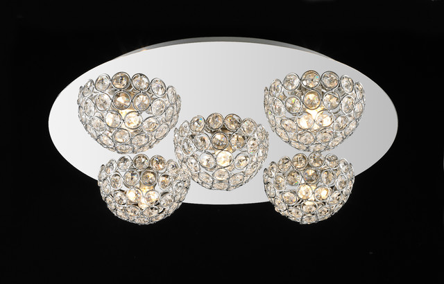 Lighting Originals Jewel Collection 16" Chrome Flush Ceiling Light Fixture with