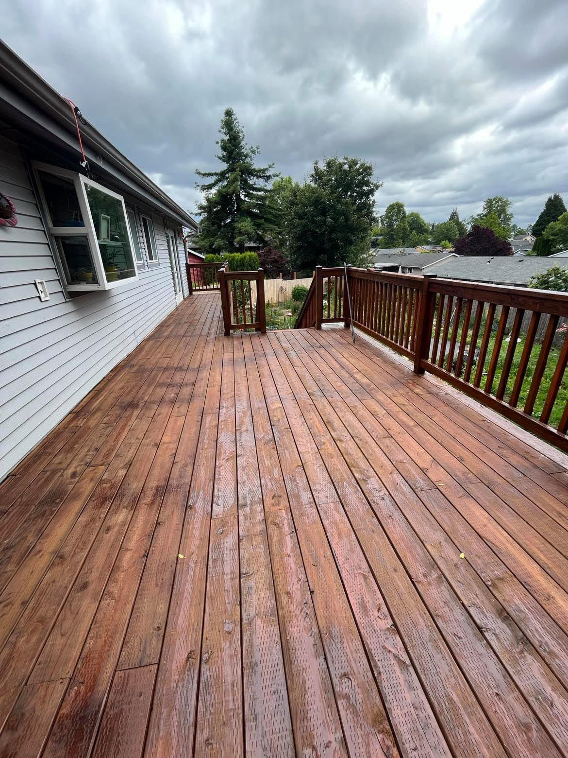 Deck Reconstruction, Stain & Roof Build