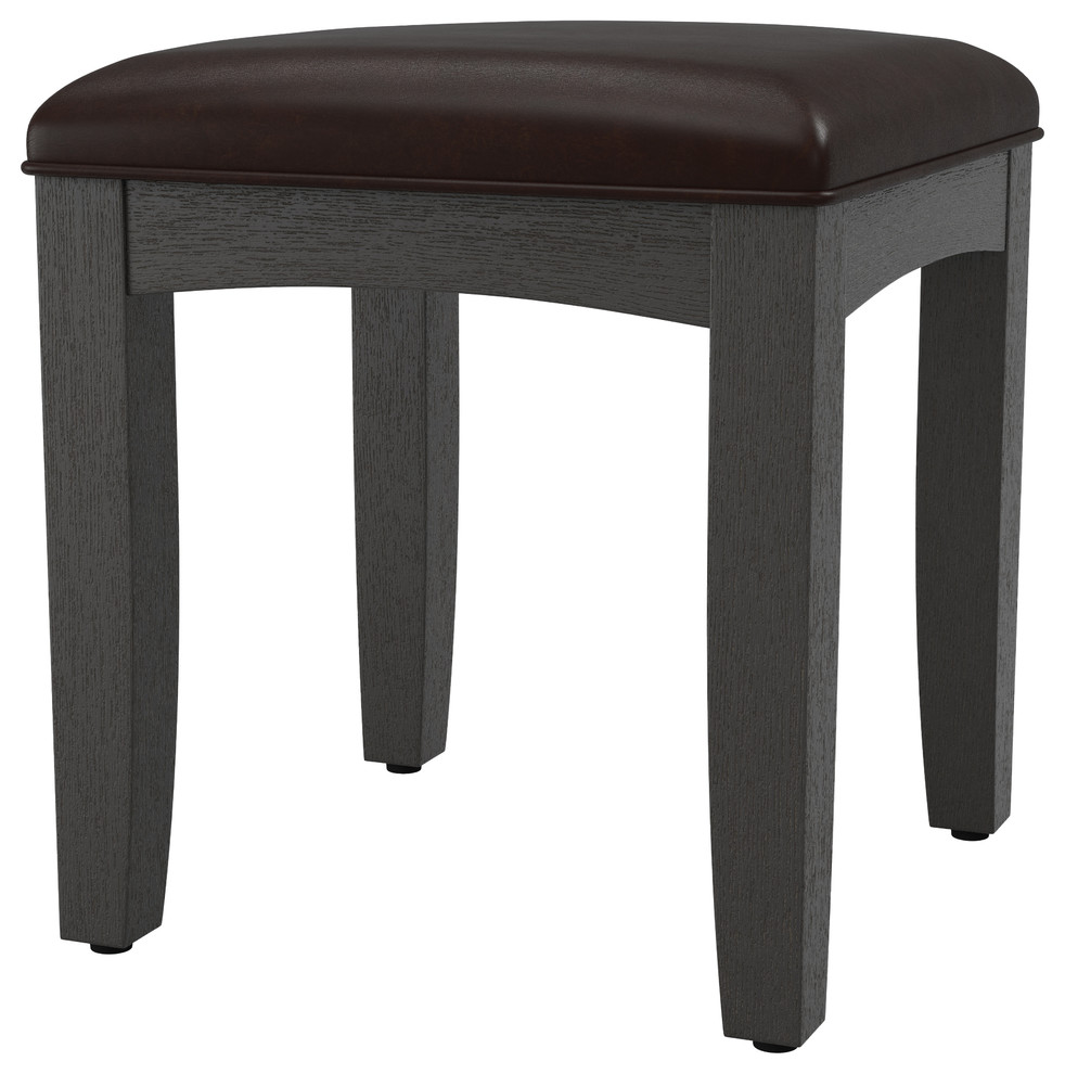 Farmhouse Basics Bench For Vanity, Rustic Black Transitional Vanity