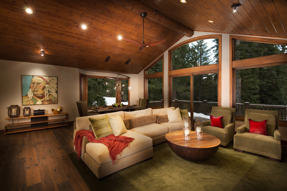 Country formal open concept living room in Sacramento.