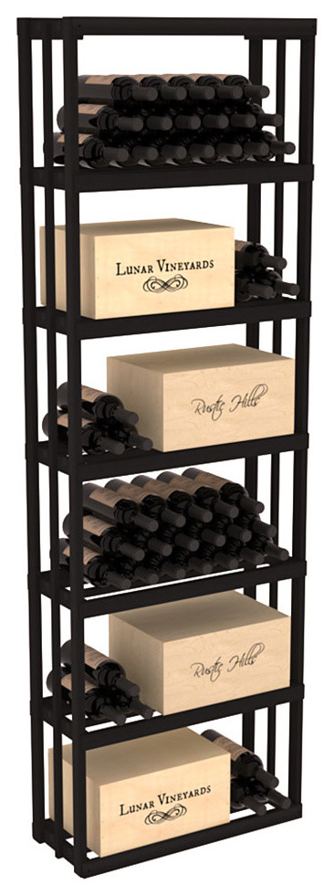 Rectangular Wine Storage Bin, Redwood, Black