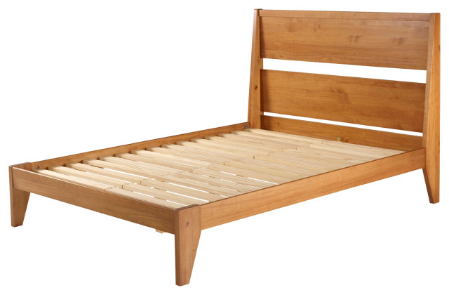 Malyn Queen Solid Wood Modern Platform, Platform Bed Frame Queen Solid Wood