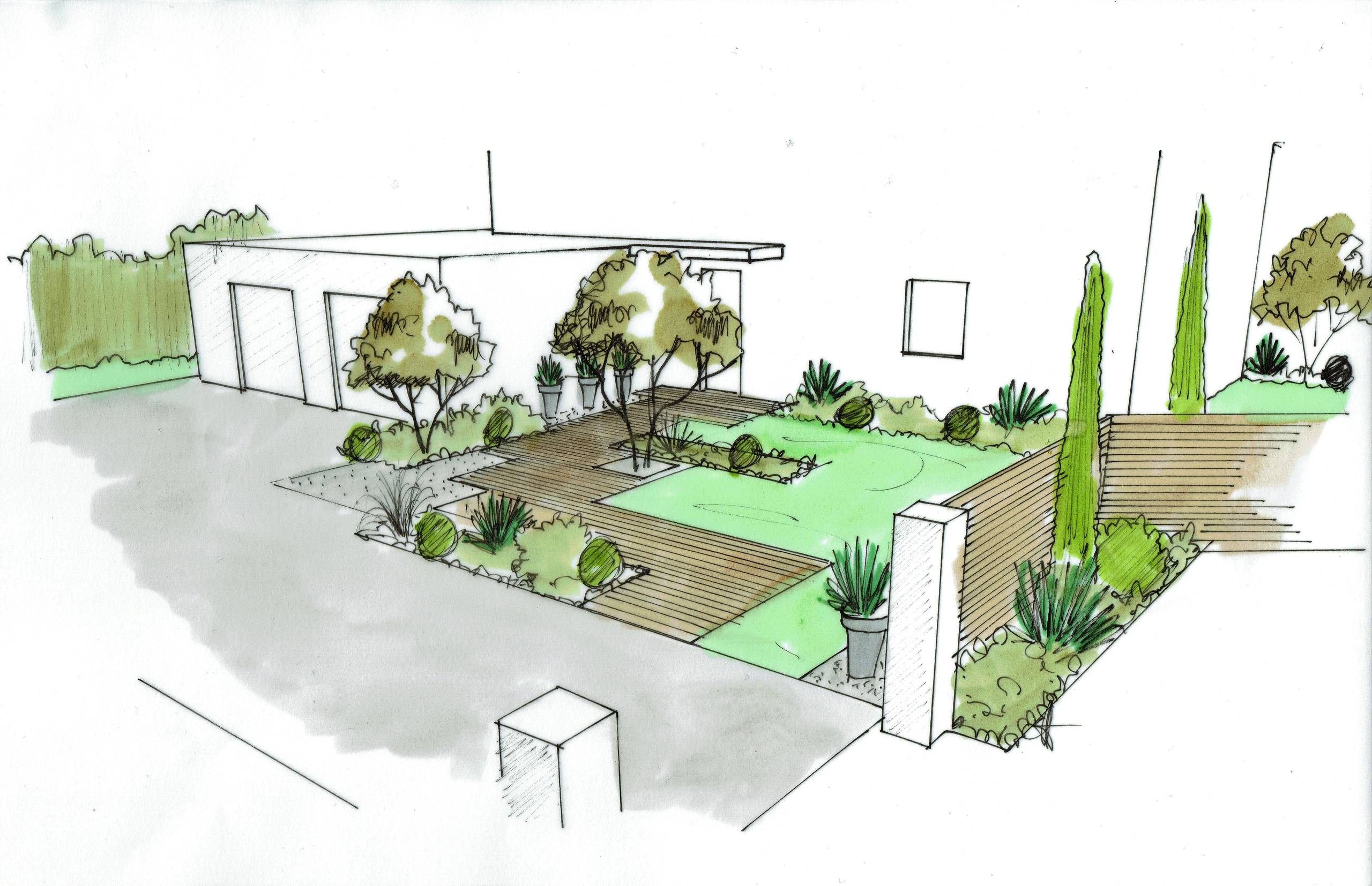 Croquis d'ambiance de la zone avant