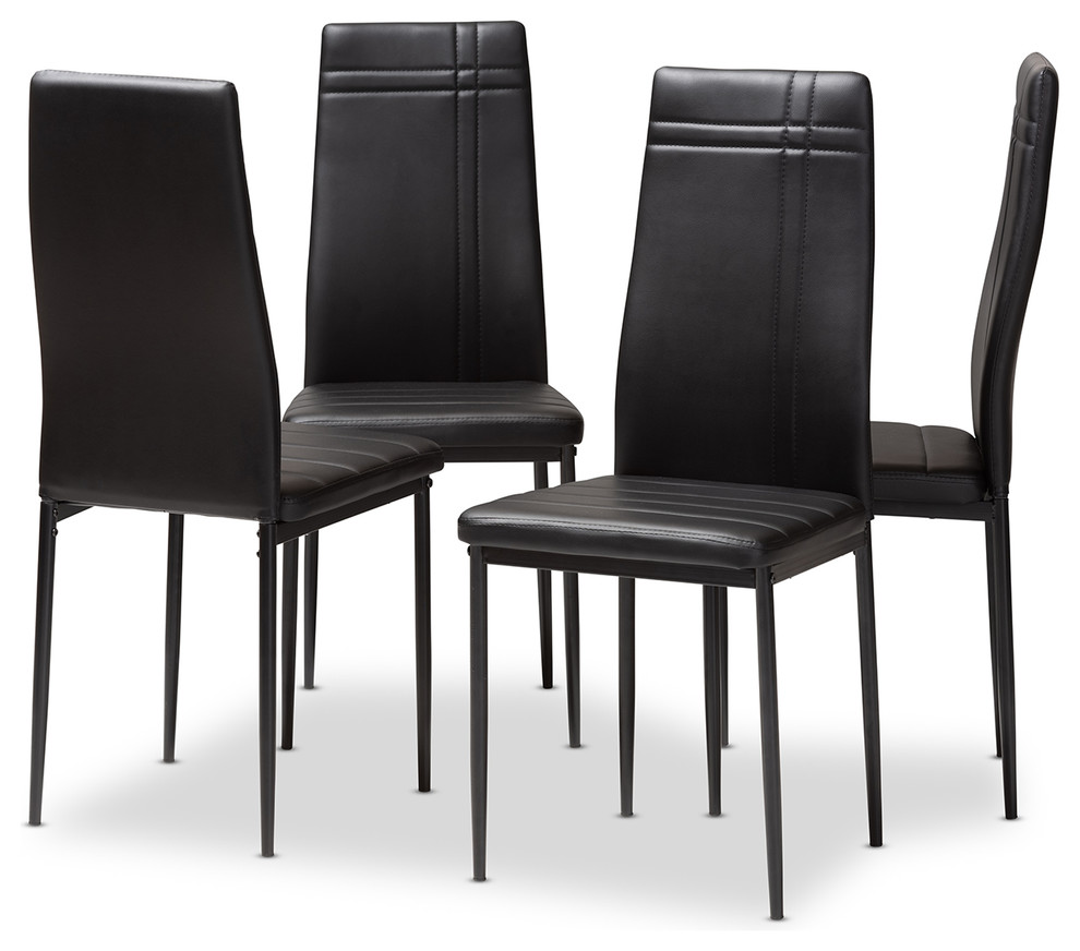 Matiese Faux Leather Upholstered Dining Chair, Set of 4 Midcentury
