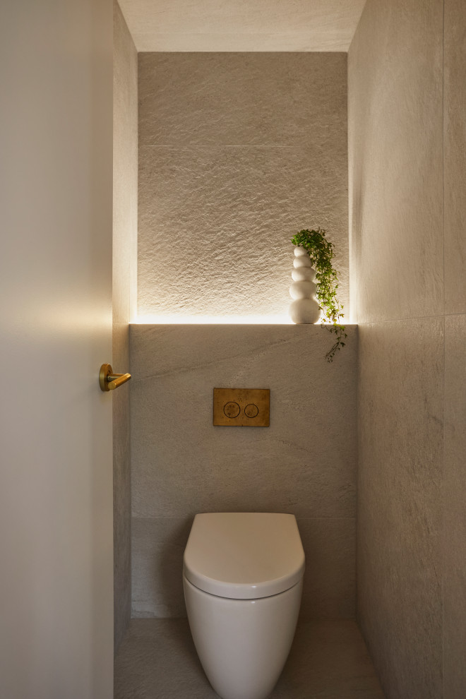 Luxury Pool House モダン トイレ・洗面所 メルボルン Lewisham Interiors Houzz