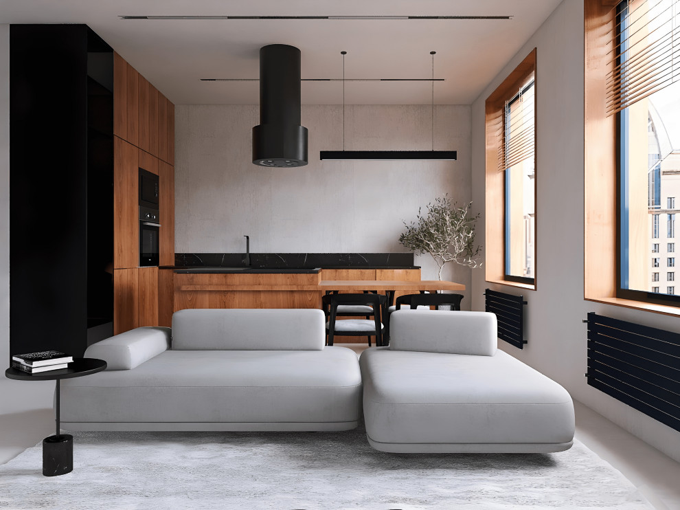 Дизайн проект кухни-гостиной