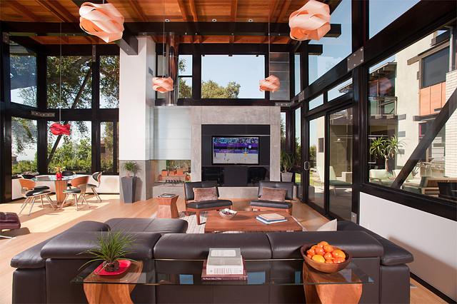 Walker Residence contemporary-vardagsrum