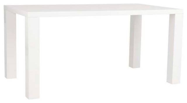 Eurostyle Abby Rectangular Leg Dining Table in White Lacquer