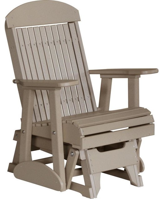 Luxcraft 2' Classic Highback Recycled Plastic Glider Chair