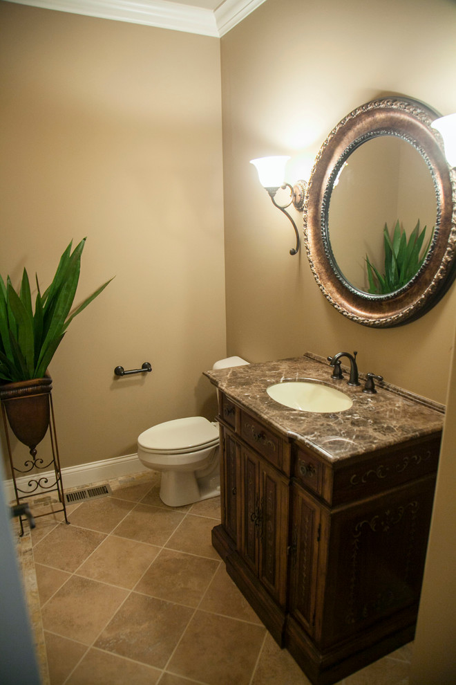 This is an example of a traditional powder room in Chicago.
