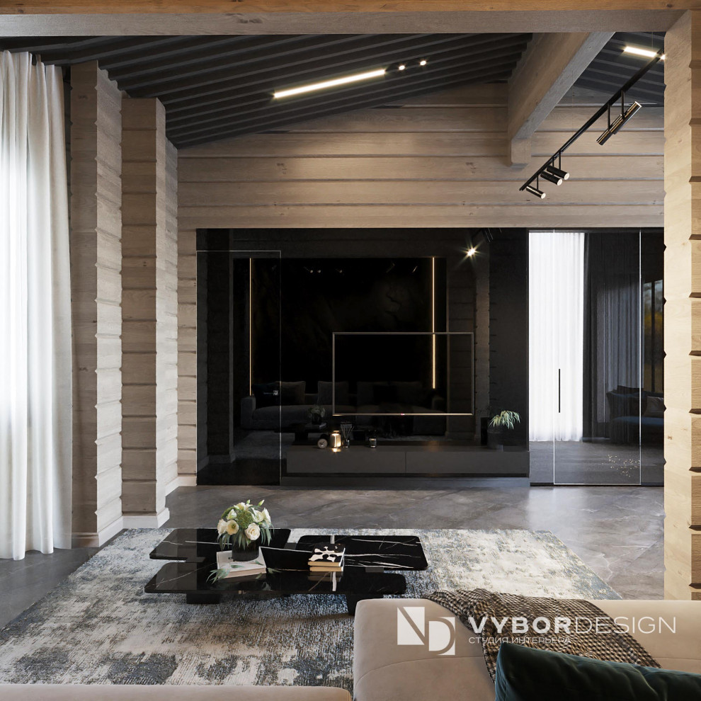 Дизайн интерьера дома из бруса