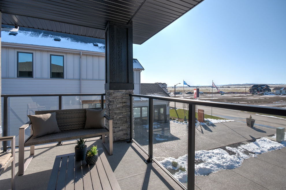 Transitional home design photo in Calgary