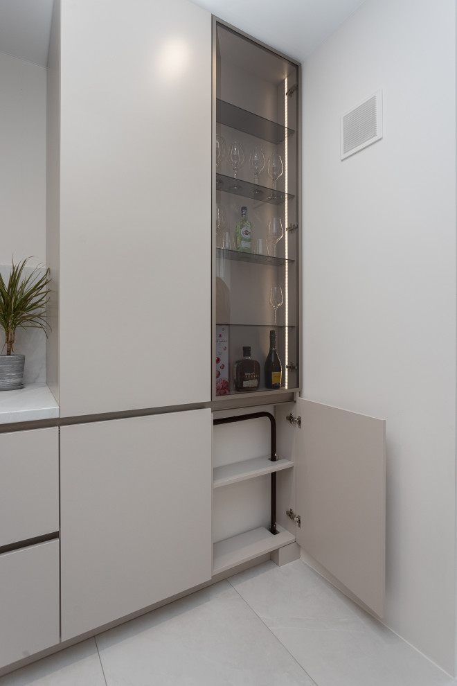 Современная кухня в цвете кашемир