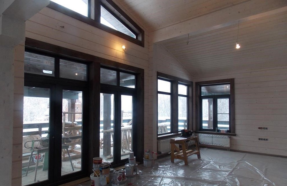 Проект деревянного дома из клееного бруса в стиле прованс