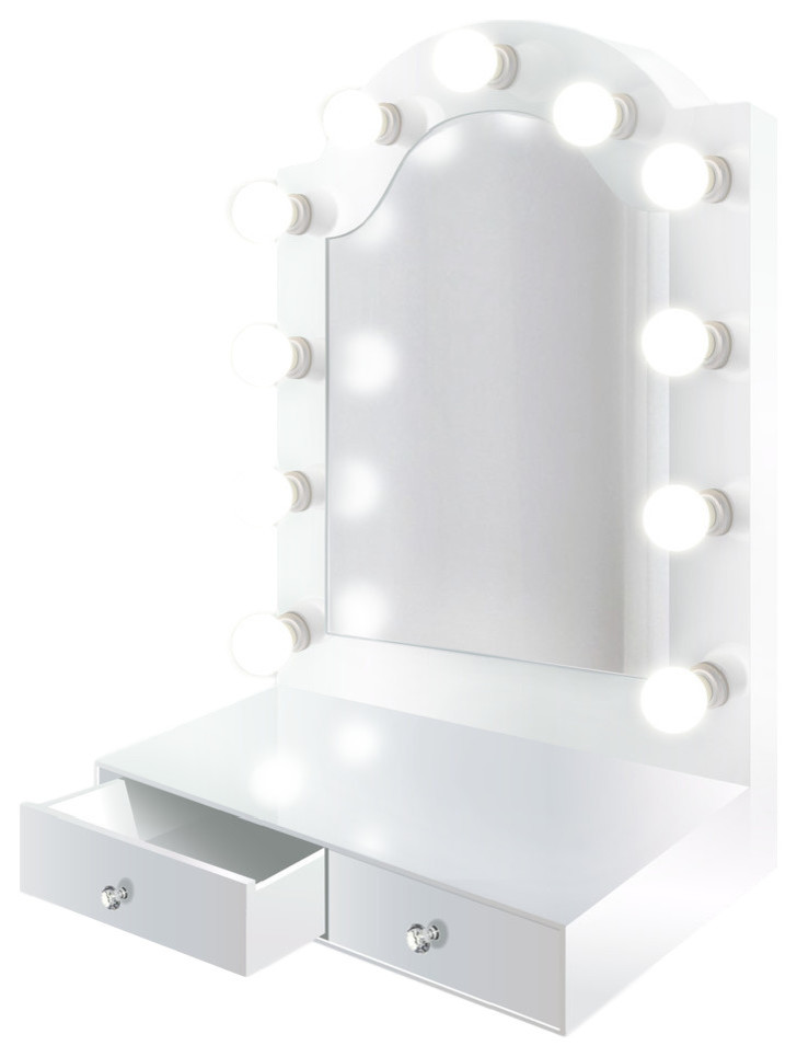 LED Lighted Hollywood Makeup Vanity Mirror Table Top or Wall Mount Contemporary Makeup