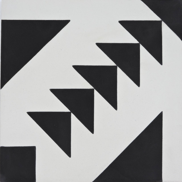 8 X8 Tadla Handmade Cement Tile Black White Set Of 12 8 X8 Tadla Handmade Cement Tile Black White