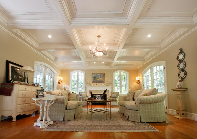 Coffered Ceilings Traditional Living Room New York