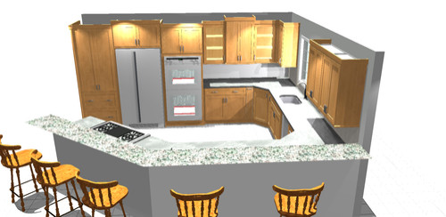 Example of a transitional home design design in Seattle