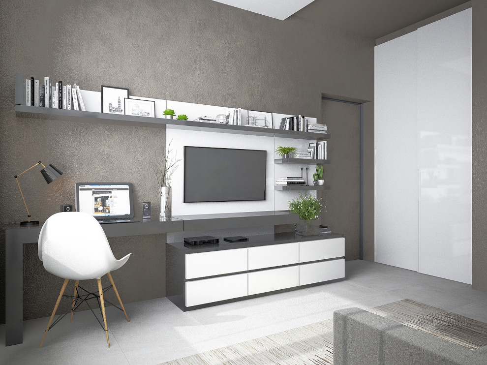 МОНОХРОМ С АКЦЕНТАМИ. Современный графичный интерьер.