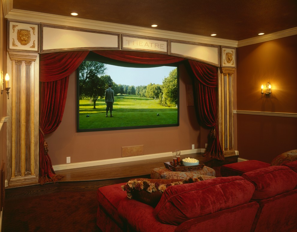 Design ideas for a traditional home theatre in Minneapolis.