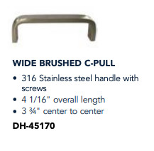 wide brushed c-pull