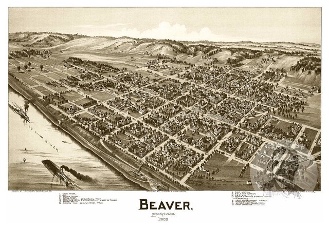 Old Map of Indiana Vintage Pennsylvania Art PA from 1900 Historic Decor