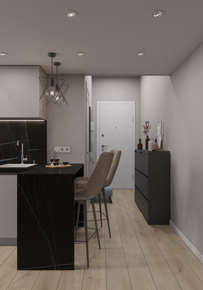 Студия с антресолью в скандинавском стиле