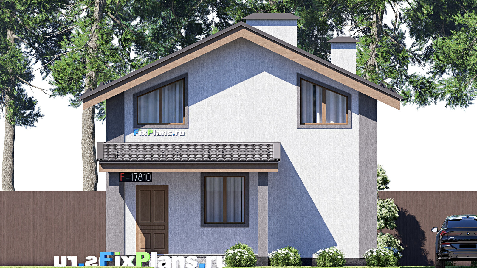 Проект дома с мансардой 8х13 м S127м2 F-17810
