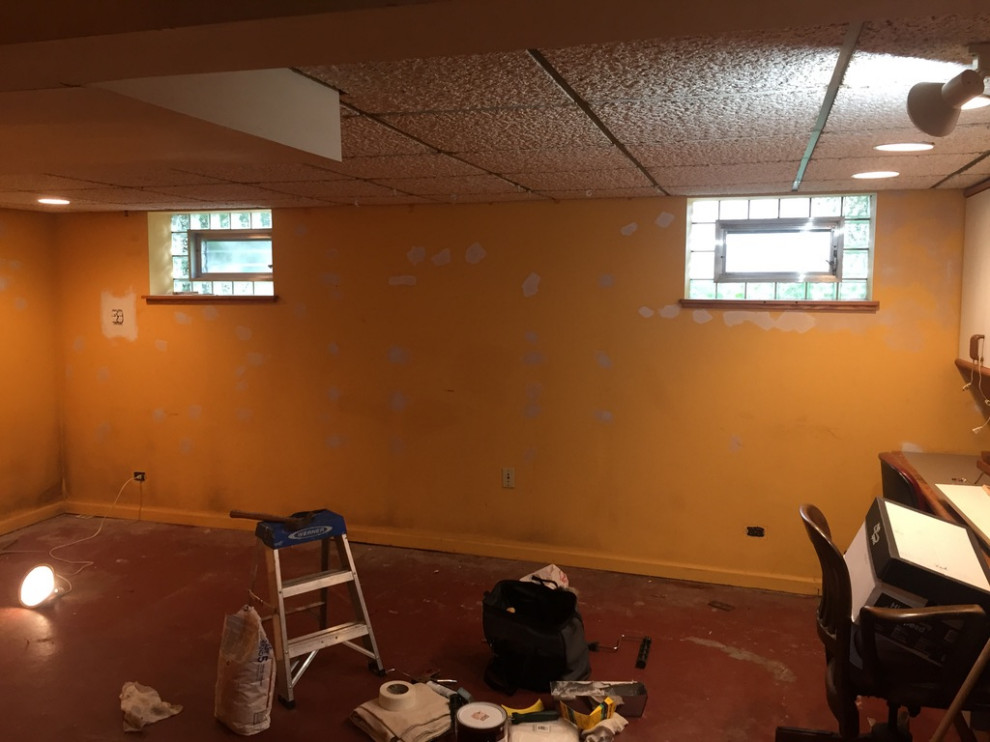 Before - Dark Basement Transformation