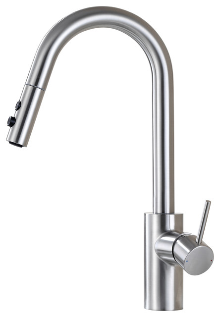 Luxier Contemporary 16 Pull Down Spray Kitchen Sink Faucet Cupc Nsf Contemporary Kitchen Faucets By Luxier Houzz