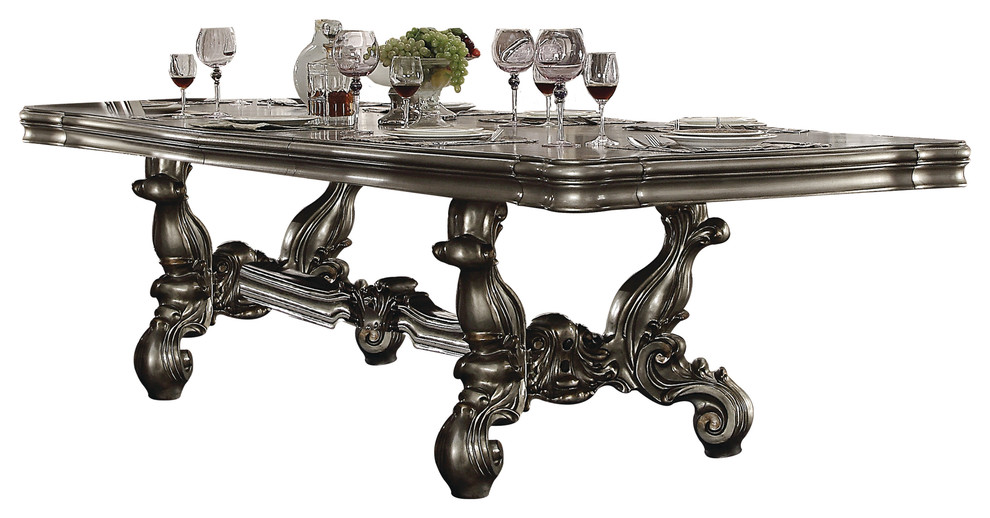 Acme Versailles Dining Table Antique Platinum Victorian Dining Tables By Acme Furniture
