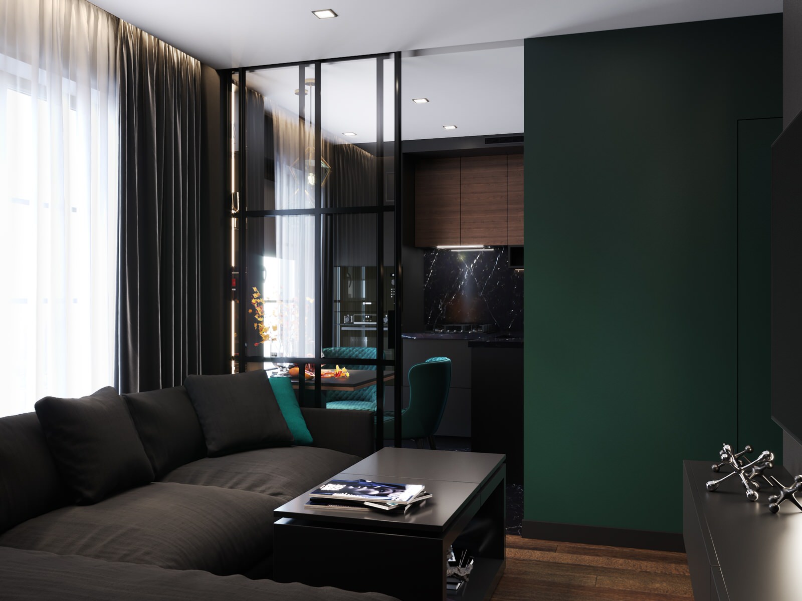 Квартира в черных тонах