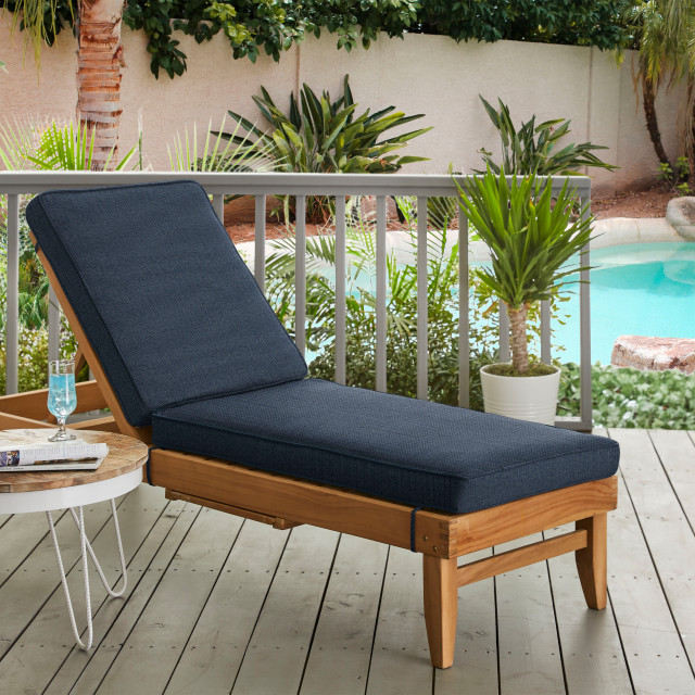 Sunbrella Outdoor Chaise Lounge Cushion, 79"Lx25"Wx3"D - Transitional - Outdoor Cushions And ...