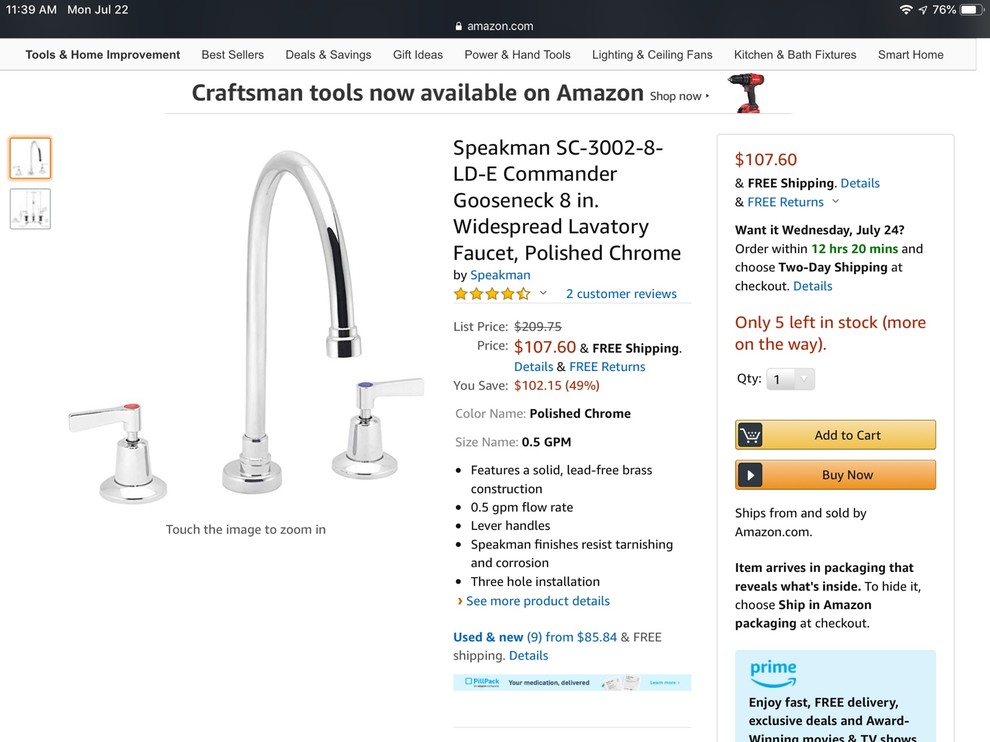 Speakman faucets? Other solid brass faucets?