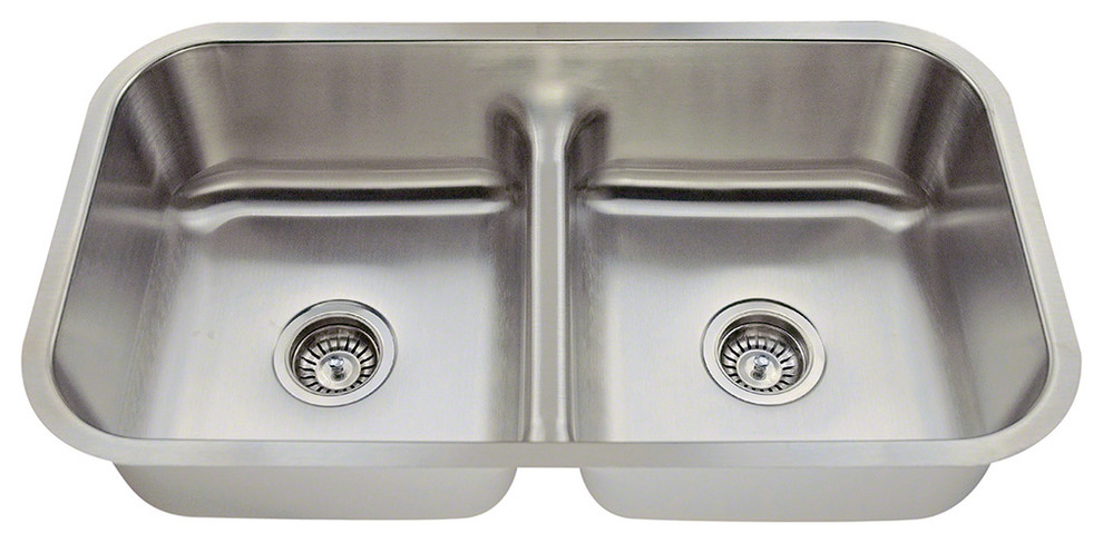 MR Direct 512 Low Divide Double Bowl Stainless Steel Sink