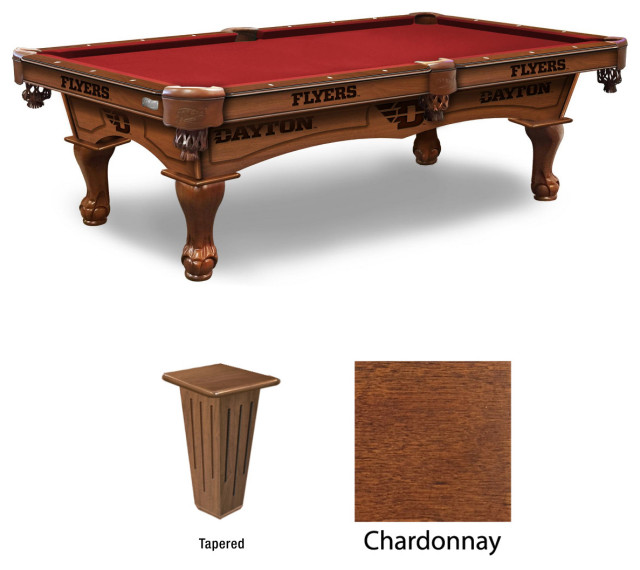 Holland University of Dayton 8' Pool Table - Plain/Tapered/Chardonnay ...