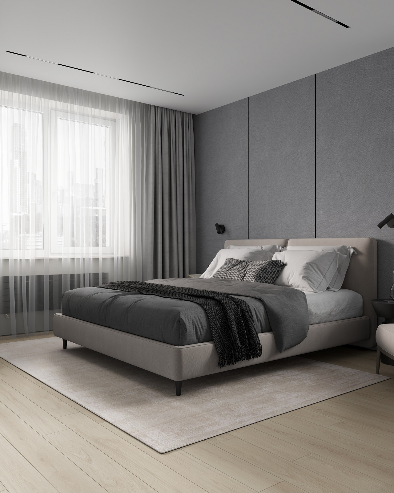 ЖК «Зенит», современный интерьер квартиры, построенный на контрастах