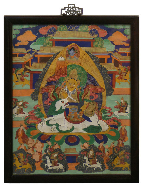 Framed Tibetan Thangka Painting