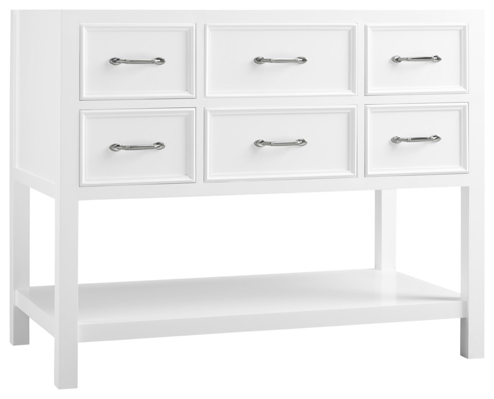 Ronbow Newcastle Solid Wood 48" Vanity Cabinet Base, White ...