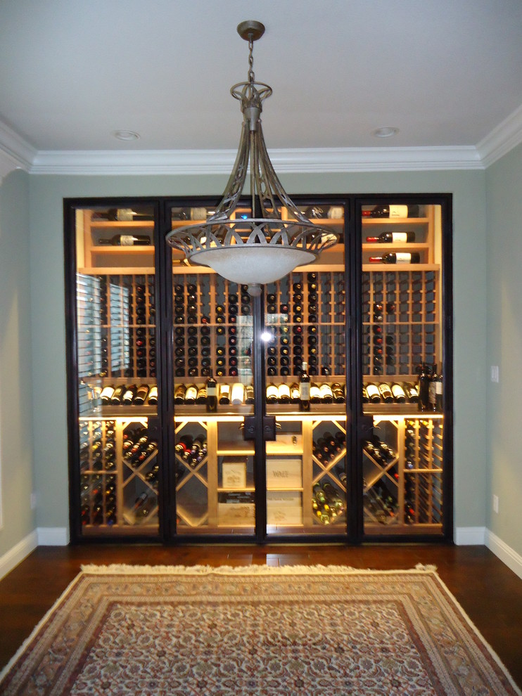 Design ideas for a contemporary wine cellar in Houston.