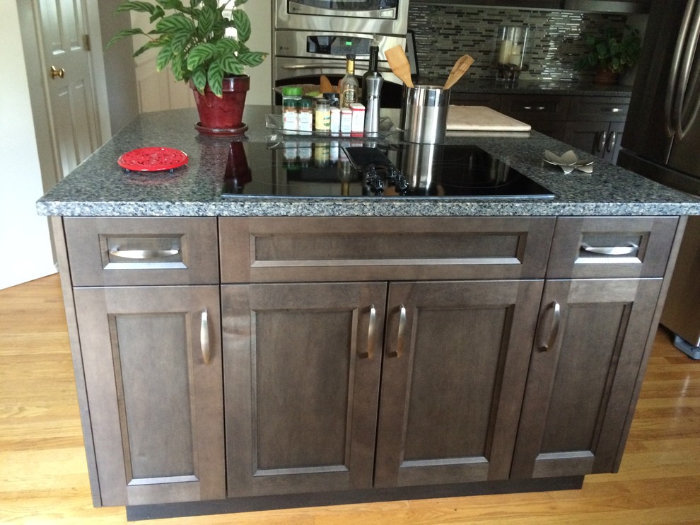 Example of a transitional kitchen design in Seattle