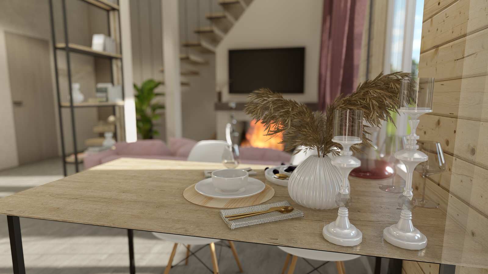 интерьер гостиной Бохо Beige