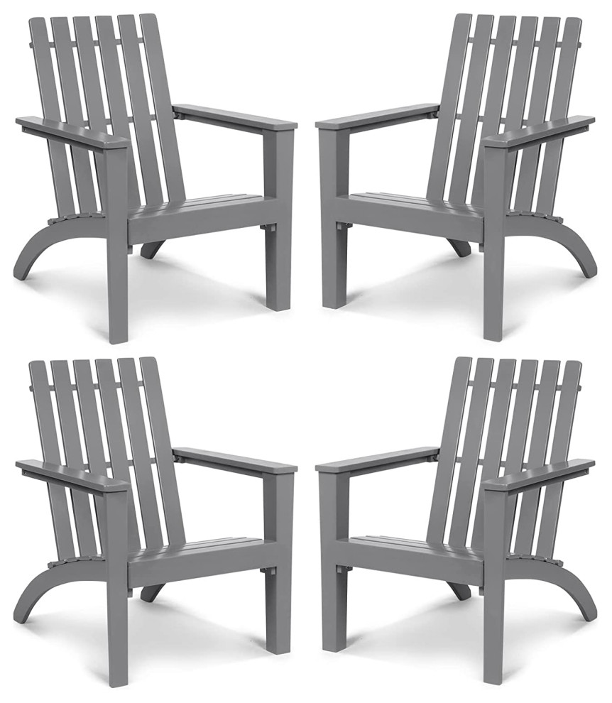 Weather Resistant Acacia Wood Outdoor Armchair-Set of 4