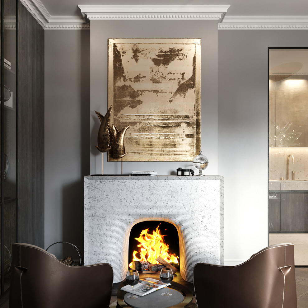 Дизайн-проект квартиры с камином в ЖК "Береговой"