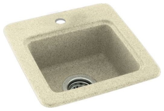 Swan 15x15x6 Solid Surface Drop Bar Sink, 1-Hole, Bone