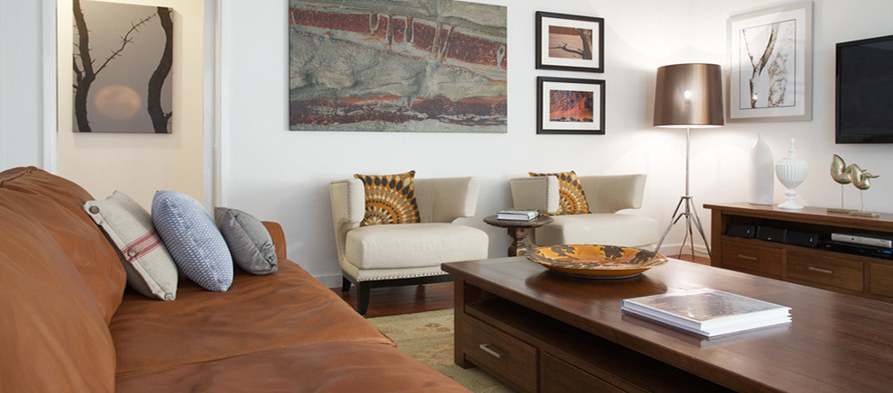 Design ideas for an eclectic living room in Perth.