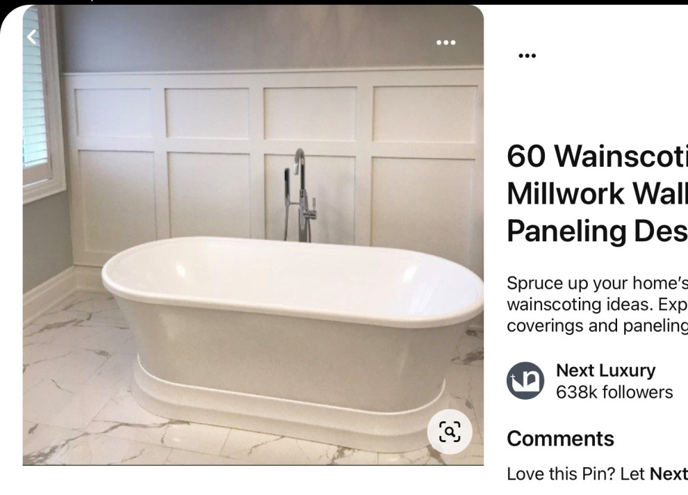 Needing help with what to do with the wall behind freestanding tub.